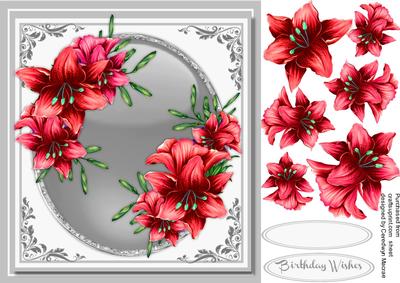 Stunning Red Lillie's on a Silver Mat 