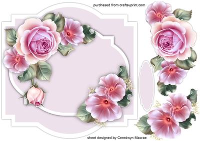Beautiful Roses on a Shaped Mat 
