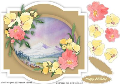 Lovely Scene and Watercoloured Flowers