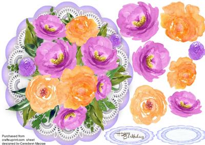 Lovely Lilac and Apricote Peonie Roses 