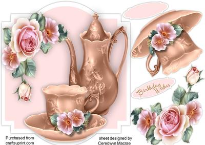 Pink Roses and a Cup of Tea 