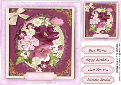 Lovely Floral Flowers on a Oval Mat 