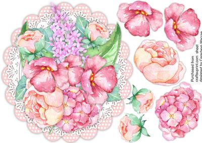 Lovely Scalloped Topper and Mixed Flowers 