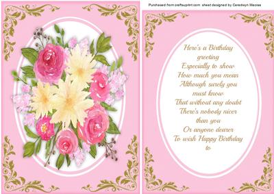 Print, Cut, and Fold, Beautiful Summer Flowers with Verse 