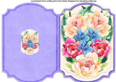Print, Cut,and Fold, Lovely Water Coloured Flowers