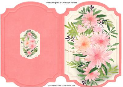 Print, Cut,andfold, Pink Dahlias