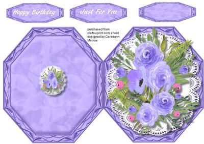 Lovely Lilac Octagonal Print, Cut, and Fold