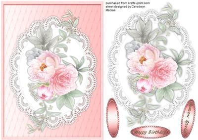 Beautiful Pink Roses on a Lace Mat 