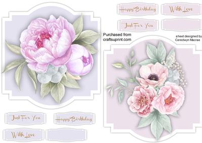 2 Beautiful Roses in a Shaped Topper 