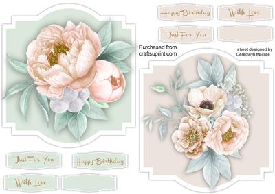 2 Beautiful Roses in a Ashaped Mat , 2