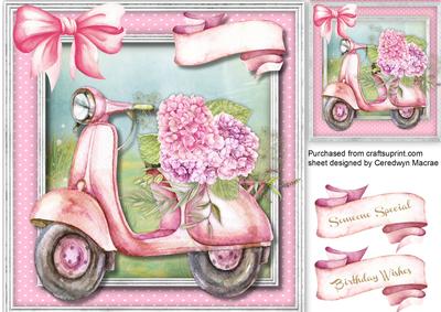 Lovely Pink Flower Power Scooter 