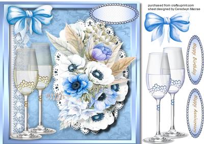 Anniversary or Bbirthday Wishes, Blue 