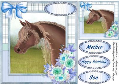 Lovely Water Coloured Horses in Blue 