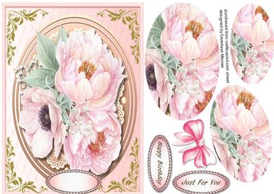 Lovely Pink Peonie Roses in Pyramid 