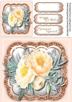 Lovely Roses on Glitter Mat 