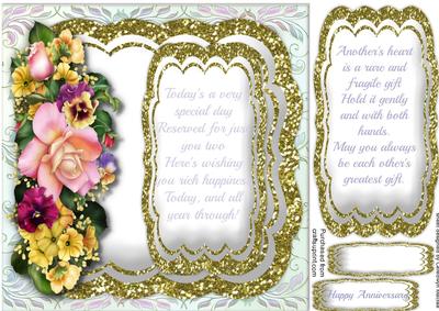 Lovely Mixed Flowers and Anniversary Verse