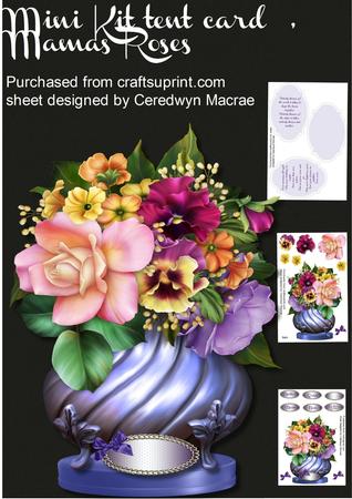 Tent Card Mini Kit , Mamas Roses 