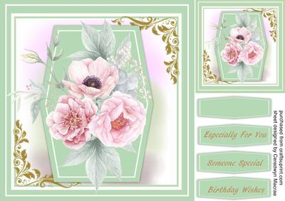 Beautiful Roses on a Green Plaque 