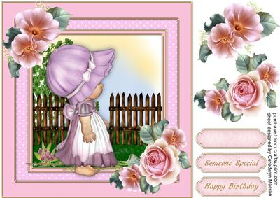 Lovely Garden Bonnet Girl