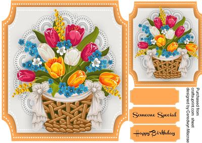 Lovely Basket of Summer Flowers 