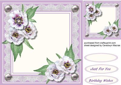 Beautiful White Peonies on Lace 