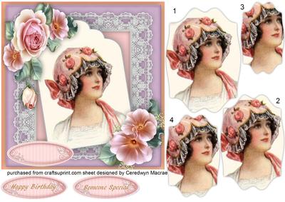 Beautiful Vintage Lady on a Tag, , Pyramid 