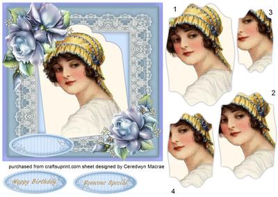 L Lovely Pyramid Vintage Lady on a Tag , 2