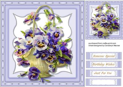 Lilac Pansy's in a Basket 