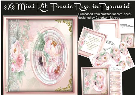 8x8 Mini Lovely Peonie Roses in Pyramid 