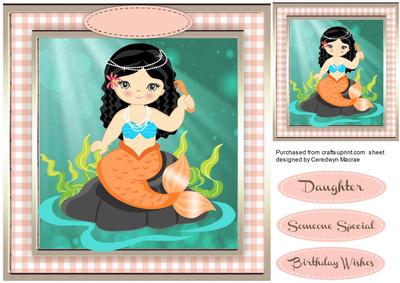Beautiful Peach Mermaid with Her Comb
