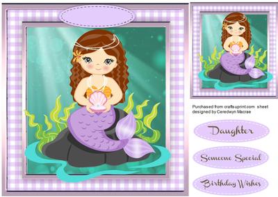 Beautiful Lilac Mermaid with Her Pearl