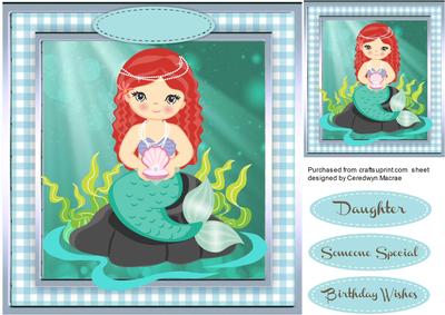 Beautiful Aqua Mermaid with Her Pearl