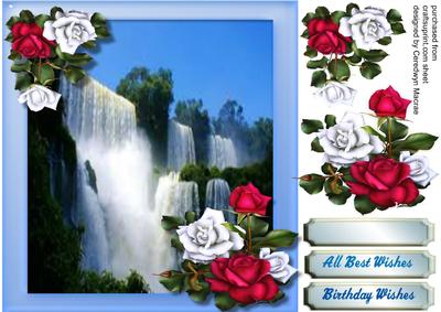 Lovely Casscading Waterfalland Roses 