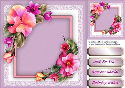 Beautiful Pansy's on Lace 