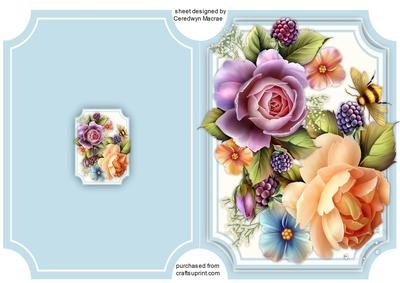 Print, Cut, and Fold, Beautiful Roses and Bee 
