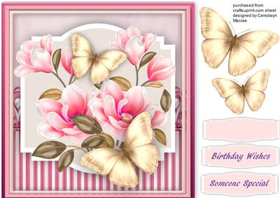 Beautiful Gold Flutters and Magnolias