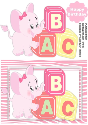 Ellie and Her Birthday Blocks  , Pink