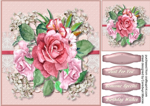 Beautiful roses on lace 2