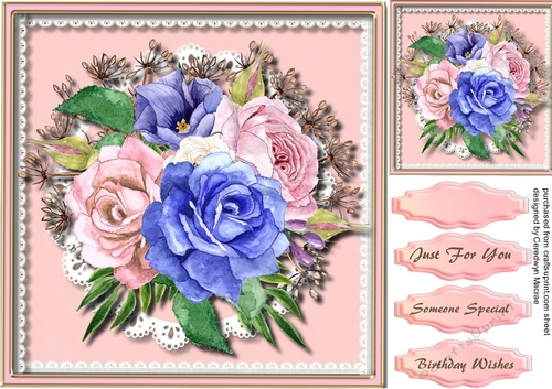 Beautiful Mixed roses on lace 4, 