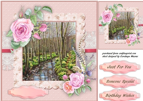 Beautiful Stream with roses , 
