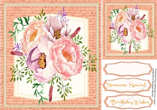 Beautiful Roses ona Script Mat 
