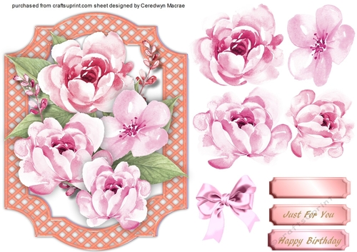 Lovely Pink Flowers in a Lattice Bracket 