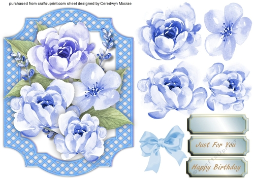 Lovely Blue Flowers in a Lattice Bracket 
