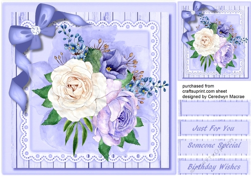 Stunning Lilac Roses on lace 2, 