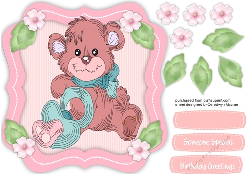 Lovely Pink Birthday Bear