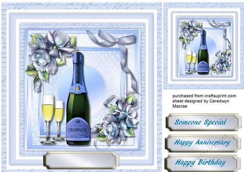 Lovely blue Anniversary or Birthday, 