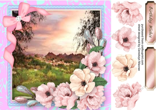 Beautiful Scene with Anemones and Roses , 