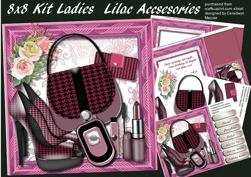 8x8 Kit lovely Deep Pink Ladies Accssories, 