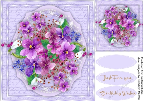 Beautiful lilac flowers on Lace and Script , 