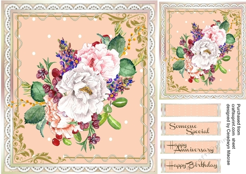 Beautiful Roses in a Gold and pearl frame, 